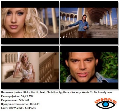 Ricky Martin feat. Christina Aguilera - Nobody Wants To Be Lonely